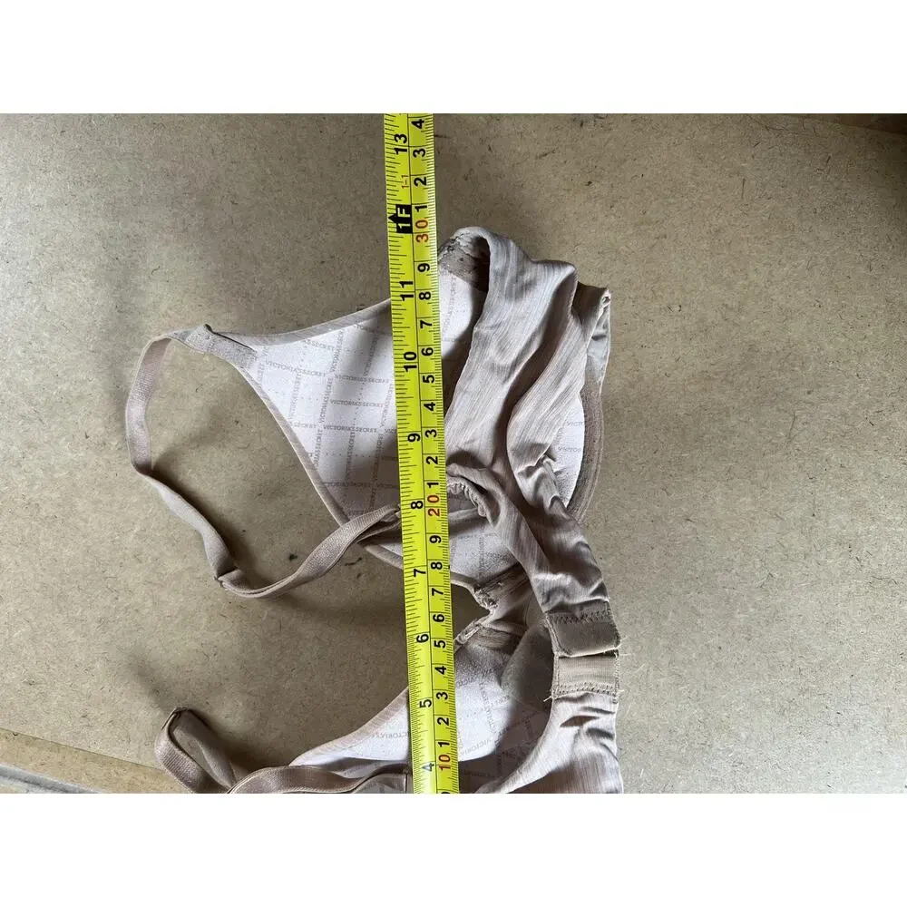Victoria's Secret Bra Womens 34B Beige Striped T Shirt Lightly Lined Underwire
